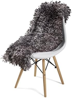 Handmade Sheepskin Rug - Authentic European Sheepskin, Handmade, 100% Natural Sheepskin Rug, Available in Large, Medium or Small Sizes (Gotland - Dark Long Fur)
