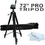Professional 72-inch TRIPOD FOR All Canon Sony, Nikon, Samsung, Panasonic, Olympus, Kodak, Fuji, Cameras And Camcorders + BP MicroFiber Cleaning Cloth