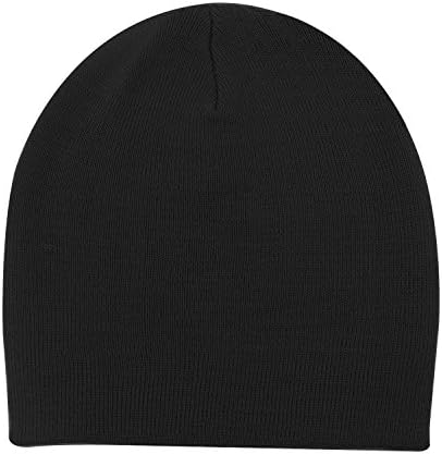Queenly Unisex Solid Color Rib Knit Hat, Stretch Slouchy Beanie Skull Cap, Black