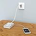 MANTO USB Charger, 60W 8 Port USB Charger Station Fast Charging Dock with 5ft Power Cord for Multi Devices, Multi Port USB Charging Hub for Smartphones Headphones Tablets (White)