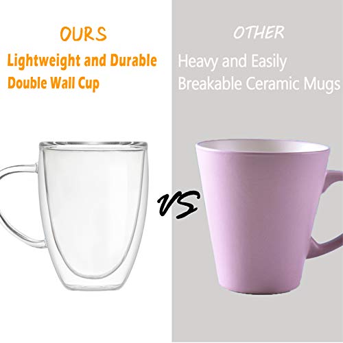 Doppelwandige Latte Macchiato Gläser Set,Trinkgläser, Kaffeeglas,Teegläser, Cappuccino Gläser, Durchsichtige Tassen aus… – Bild 5