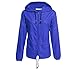Hount Women's Packable Outdoor Hiking Rain Jacket with Hood (M, Royal Blue)