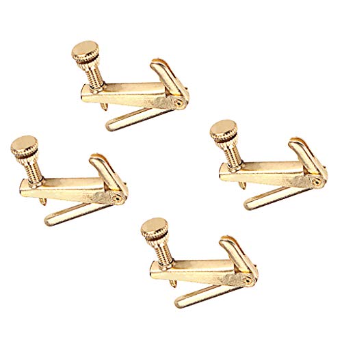 4 Pieces Golden Violin Fiddle String Adjusters Violin Replacement Accessory - Thumbnail 2