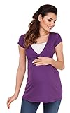 Zeta Ville - Women's Maternity Nursing Wrap Front T-shirt Top Shirt S-3XL - 373c