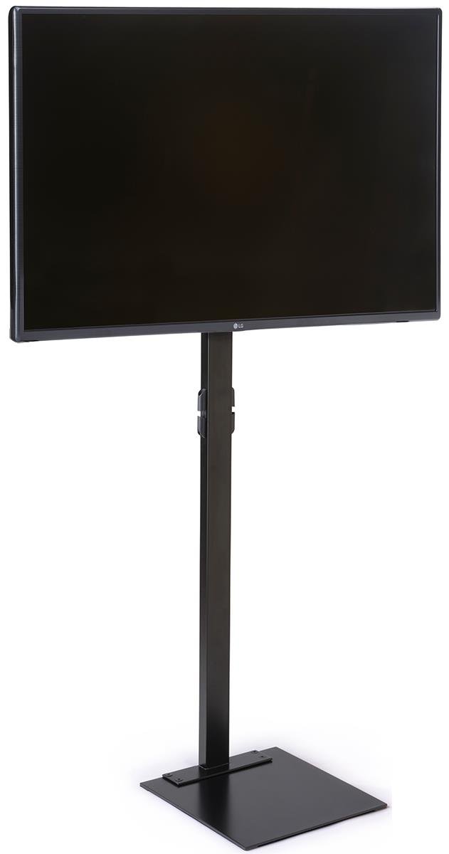 Displays2go Television Stand With Floor Mount, Steel Construction