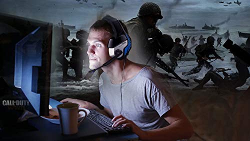 New Xbox one Gaming Headset ONIKUMA K5Ppro 3.5mm Stereo Wired Over Ear Gaming Headset with Mic&Noise Cancelling & Volume Control for New Xbox One/PC/Mac/ PS4/ Table/Phone (Black&Blue) - Thumbnail 6