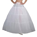 WANNISHA 3 Hoops Petticoat Crinoline Slips Underskirt Floor Length for Bride Gown