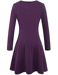 Aphratti vestido de cuello redondo de manga larga para mujer