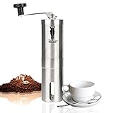 Midas Upgrade-Grind - Strongest and Heaviest Duty Portable Conical Burr Mill, Whole Bean Manual Coffee Grinder for French Press, Turkish, Handheld Mini, K Cup, Brushed Stainless Steel