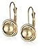 Amazon Collection 14k Yellow Gold Ball with Three Ring Earrings (6mm )