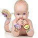 Edtoy Animal Infant Baby Wrist Rattle & Foot Finder Socks Monkey and Elephant Developmental Toys Set Baby Gift