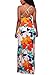 Dokotoo Womens Plus Size Floral Print Bodycon Long Maxi Dresses Cocktail Orange X-Large