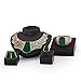 Moochi 18K Gold Plated Green Acrylic Necklace Earrings Ring Bracelet Jewelry Set Costume Wedding
