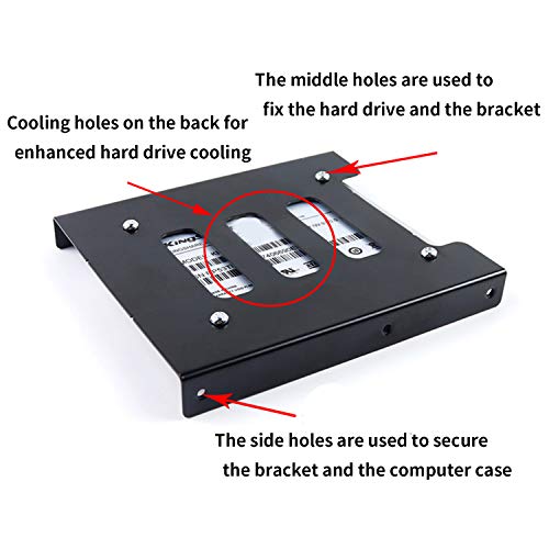 SAISN HDD/SSD Mounting Bracket, 2.5 to 3.5 Adapter, Hard Drive Holder (2 Pack)