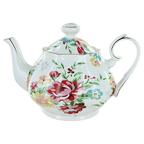 Shabby Rose Cream Porcelain - 5 Cup Teapot