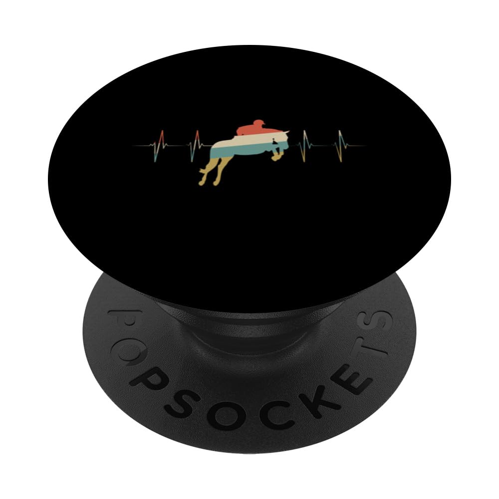 Show Jumping Heartbeat Retro ECG EKG PopSockets Swappable PopGrip