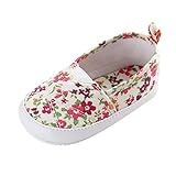 FEITONG Toddler Infant Baby Shoes Girl Floral Printed Soft Sole Prewalker Shoes (Age:12~18 Month, White)