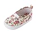 FEITONG Toddler Infant Baby Shoes Girl Floral Printed Soft Sole Prewalker Shoes (Age:12~18 Month, White)