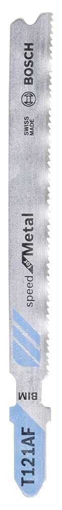Bosch Professional 3x Jigsaw Blade T 121 AF Speed for Metal (for Steel sheets, Accessories Jigsaw)