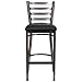 Flash Furniture HERCULES Series Clear Coated Ladder Back Metal Restaurant Barstool - Black Vinyl Seat