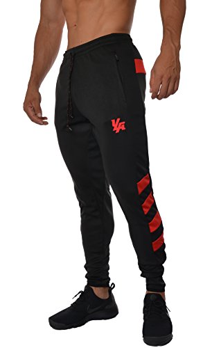 Youngla mens soccer training pants tapered fit 5 colors large blk…