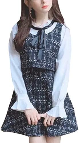 Amazon Nshop チェック ツイード リボン ミニワンピース ワンピース チュニック 通販