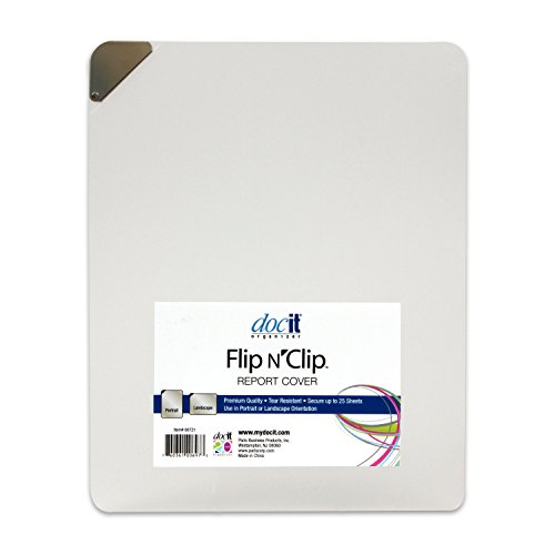 DocIt Flip n' Clip Report Cover with Swing Clip, Works with Portrait or Landscape Presentations, Holds 25 Sheets, Frosted (00721) - Thumbnail 7