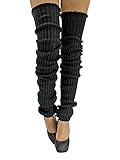 Luxury Divas Black Slouchy Thigh High Knit Dance Leg Warmers
