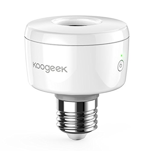 Koogeek Smart Socket WiFi Enabled E26 Light Bulb Adapter Works with Apple HomeKit Support Siri Voice Control Home App on 2.4Ghz Network