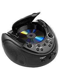 sAudio Boombox, reproductor de CD portátil con radio FM AM y conector de entrada de línea