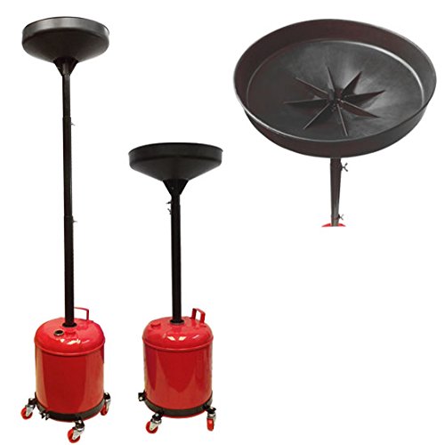 Portable 5 GAL Gallon Oil Waste Drain Draining Tank Dolly Funnel Lift Drum Pan Buy Online in