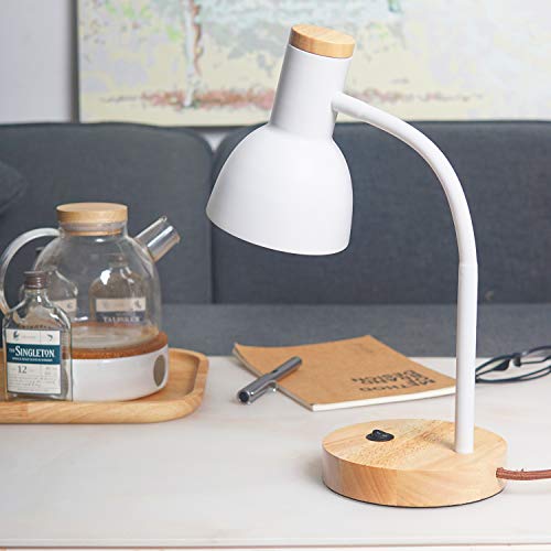PINSOON LED Desk Lamp with Flexible GooseNeck 2 Bulb Energy Saving for