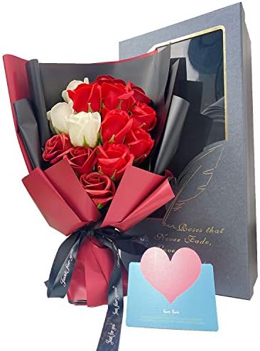 Paraink Soap Flower, Artificial Flower, Birthday, Mother’s Day, Women’s, Gift, Valentine’s Day, Red Roses Bouquet, Never Wither, Soap Flower, Anniversary, Opening Celebration, Wedding Gift, Get Well Giving, Grandparents Day, Box, Pink Rose, Message Card Included
