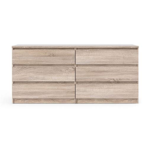 Atlin Designs Contemporary 6 Drawer Double Dresser in Truffle Gray