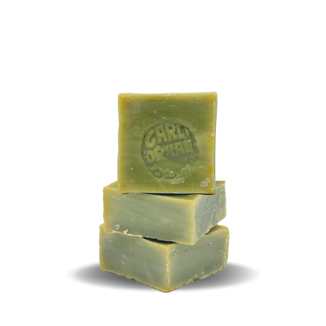 Turkish Bar 3 Pcs Pure Olive Oil Soap 100% Natural, Handmade, Cruelty-Free, Vegan, Moisturizing, Suitable for Skin and Hair, Gentle on Sensitive Skin, Eco-Friendly
