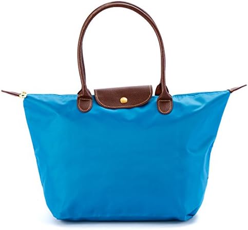 DEEZONE Women's Waterproof Foldable Tote Shoulder Bag - Light Blue
