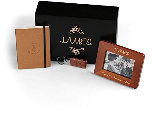 Lasting Memories Gift Set - Photo Frame, Personalized Key Chain and Monogram Journal - Best Gift Idea for a New Beginning