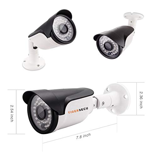 TIGERSECU Super HD 1080P H.265+ 8-Channel Security Camera System, DVR/NVR Recorder with 1TB Hard Drive and 4-1080P Weatherproof Security Cameras, Supports Analog and ONVIF IP Cameras