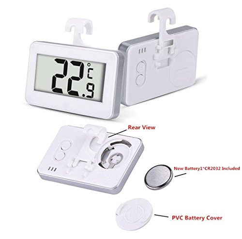 2Pack Digital Refrigerator Thermometer, iBetterLife Waterproof Wireless Fridge Freezer Room Temperature Monitor from -20 to 60 Degree w/Magnet, Hook & Large Big LCD Display for Home Indoor/Outdoor