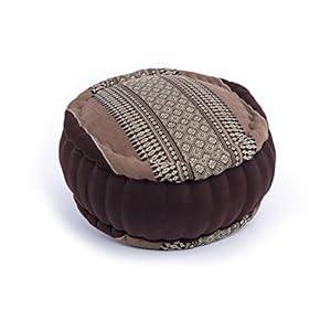Handelsturm Zafu Meditation Pillow Round cushion with Kapok Filling Pouf Brown & Beige