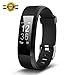 【2018 NEW】 Fitness Watch,Fitness Tracker,Luluking YG3 Plus Activity Tracker With Heart Rate Monitor,Step Counter,GPS Tracker,Waterproof Smart Wristband for Android and Ios (black)