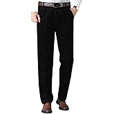 Men's Classic Fit Corduroy Dress Pants, High Waist Pleated