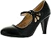 Chase & Chloe Kimmy-21 Womens Round Toe Mid Heel Mary Jane Pumps-Shoes