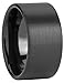 Men's Black Tungsten Carbide Matte Surface 14mm Flat Top Wedding Band Ring,Size 6-12