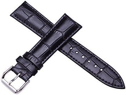 Ladies' Black Calf Leather Watch Band 14mm Width 7.08inch Length Matte with Low Gloss