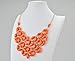 Jane Stone Fashion Elegant Orange Tessellate Net Statement Beaded Jewelry Bib Choker Necklace for Mother(Fn0511-Orange)