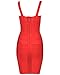 UONBOX Women's Rayon Cute Sleeveless Bodycon Bandage Strap Dress (XL, red)