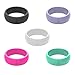 Teak Silicone Wedding Ring for Women. Rubber Wedding Band for Every Day Use - Yoga, Training, Sports, Military, Work, Travel and Outdoor (Black, White, Teal, Pink, Lavender, 6)