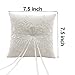Amajoy 19x19 cm Satin and Lace Wedding Ring Pillow Cushion Embellished with Bow , 7.5 Inch Ring Bearer for Beach Wedding, Wedding ceremony