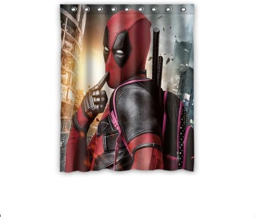 Scott Shop Fashion Custom Marvel Deadpool Window Curtain Thermal Insulated Blackout Window Curtains Drapery / Panels / Treatment Polyester Fabric 52 "x 63" Inch